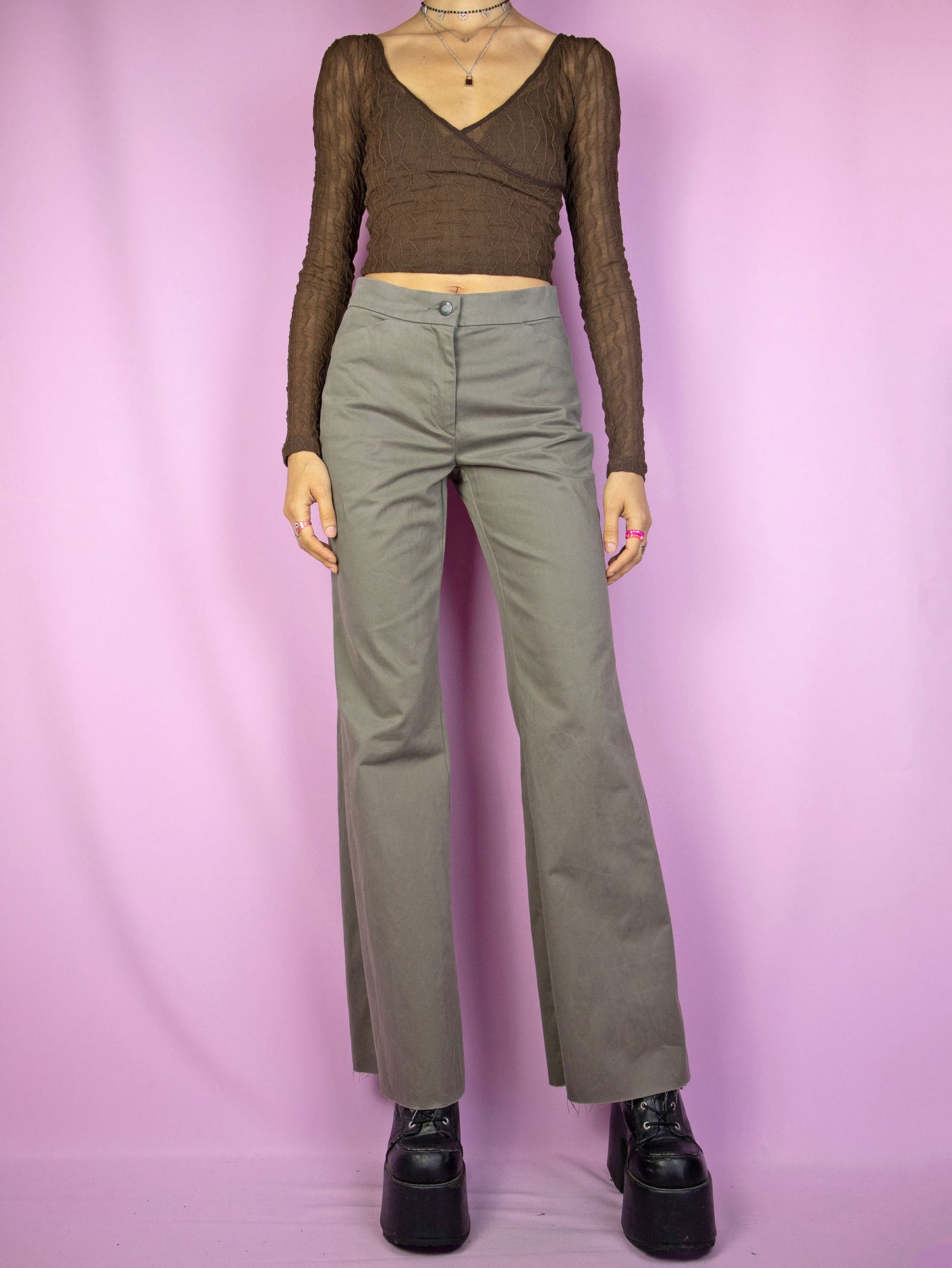 Vintage Y2K Khaki Wide Leg Pants