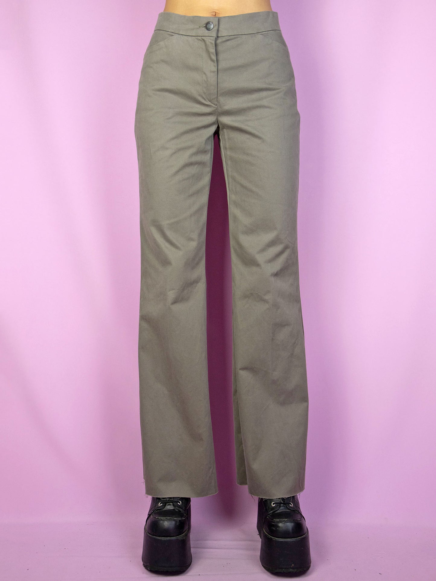 Vintage Y2K Khaki Wide Leg Pants - XS