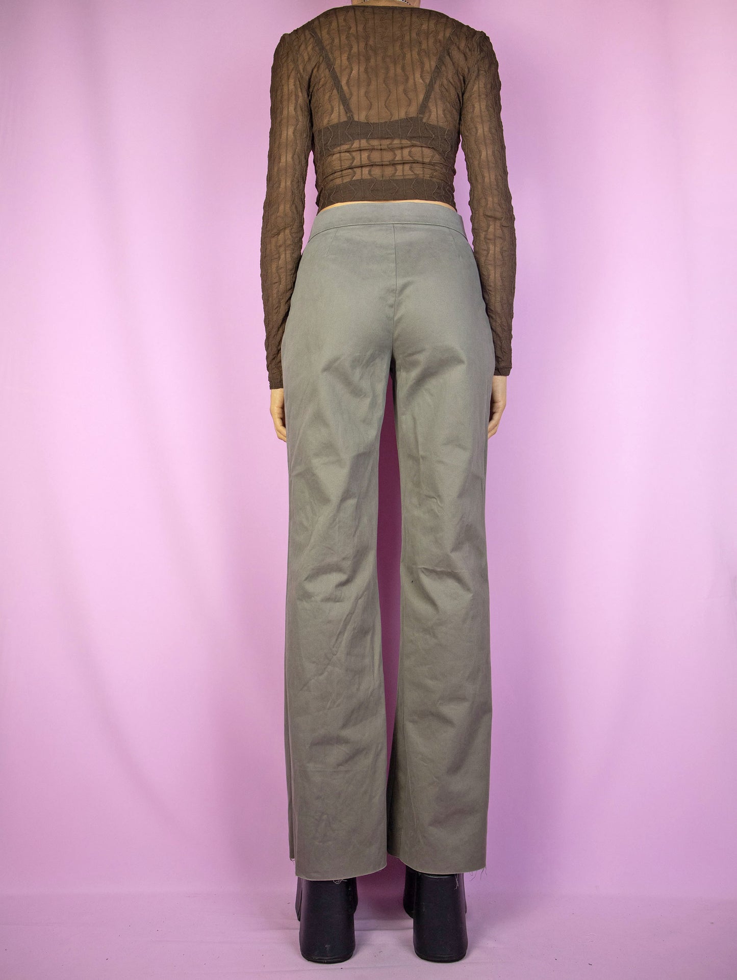 Vintage Y2K Khaki Wide Leg Pants - XS