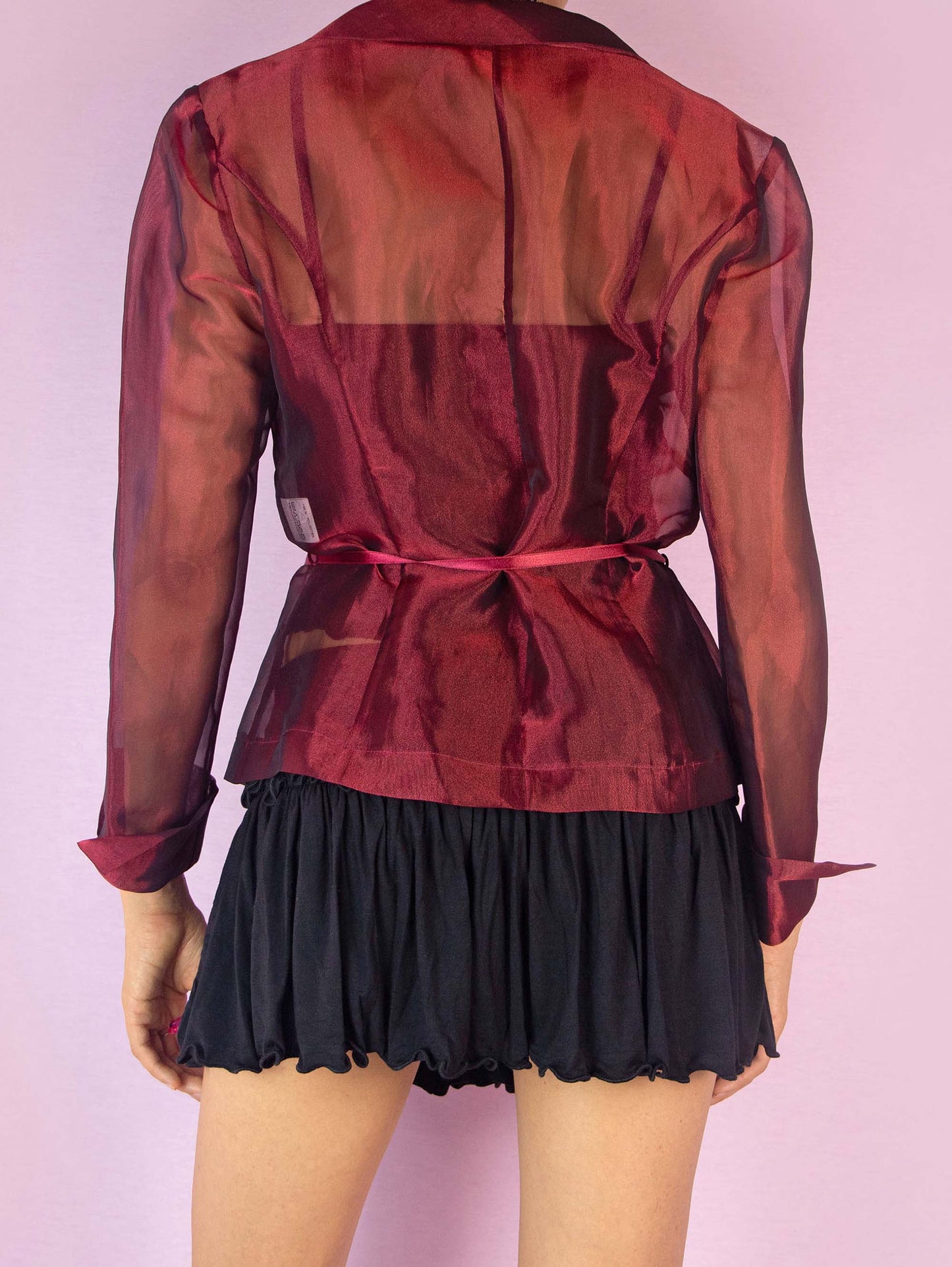 Y2K Maroon Sheer Jacket - M