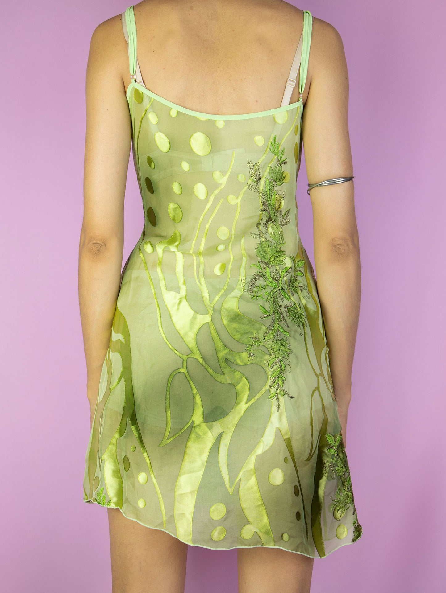 Vintage 90's Green Cami Mini Dress - L/XL