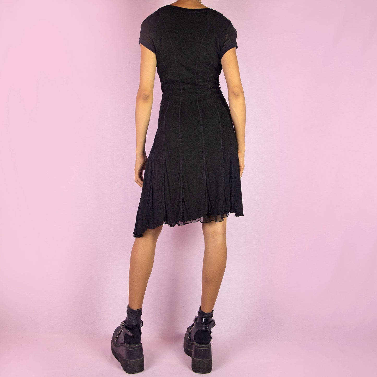 Vintage Y2K Black Knit Dress - L