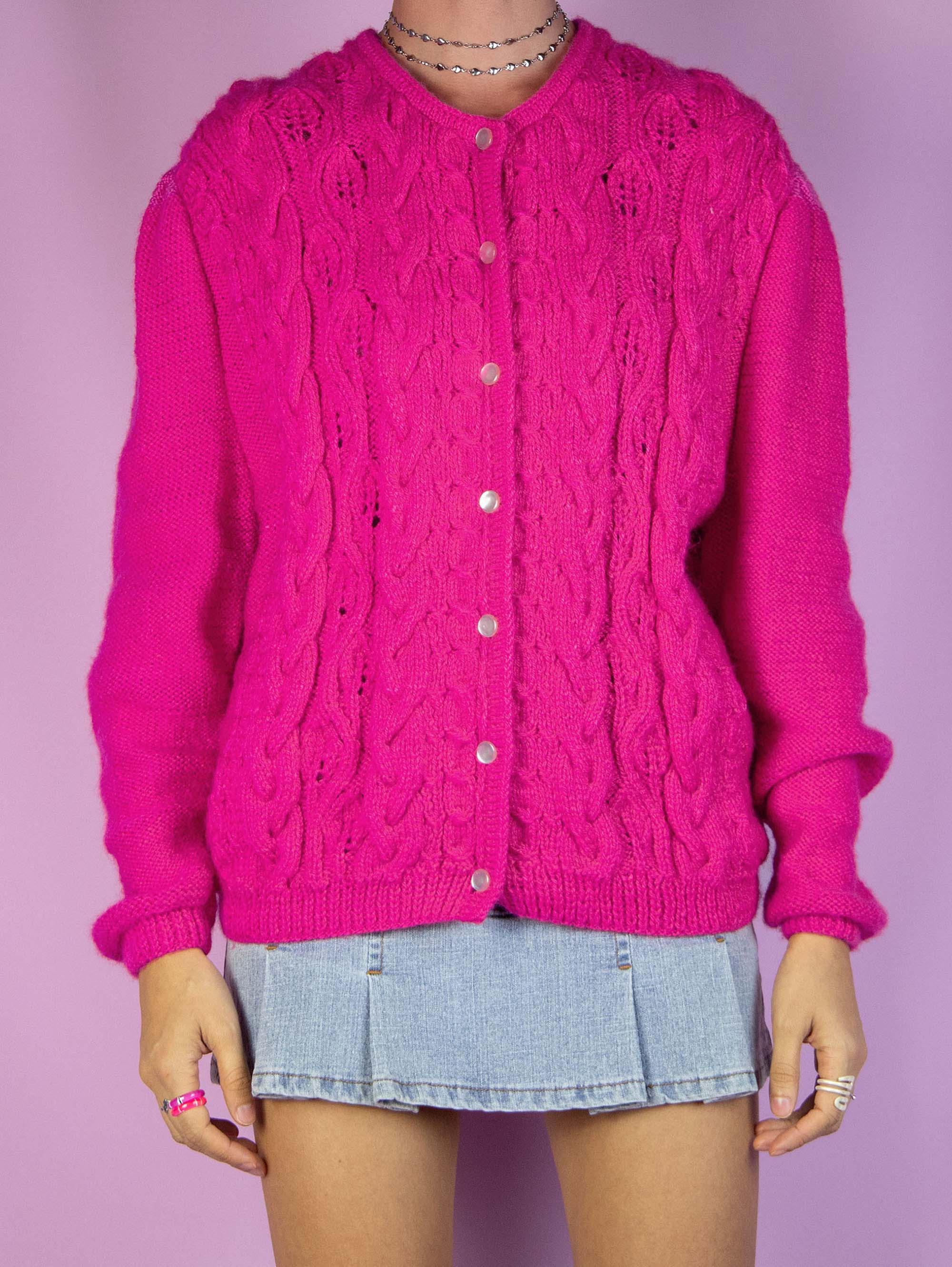 Fuchsia clearance pink cardigan