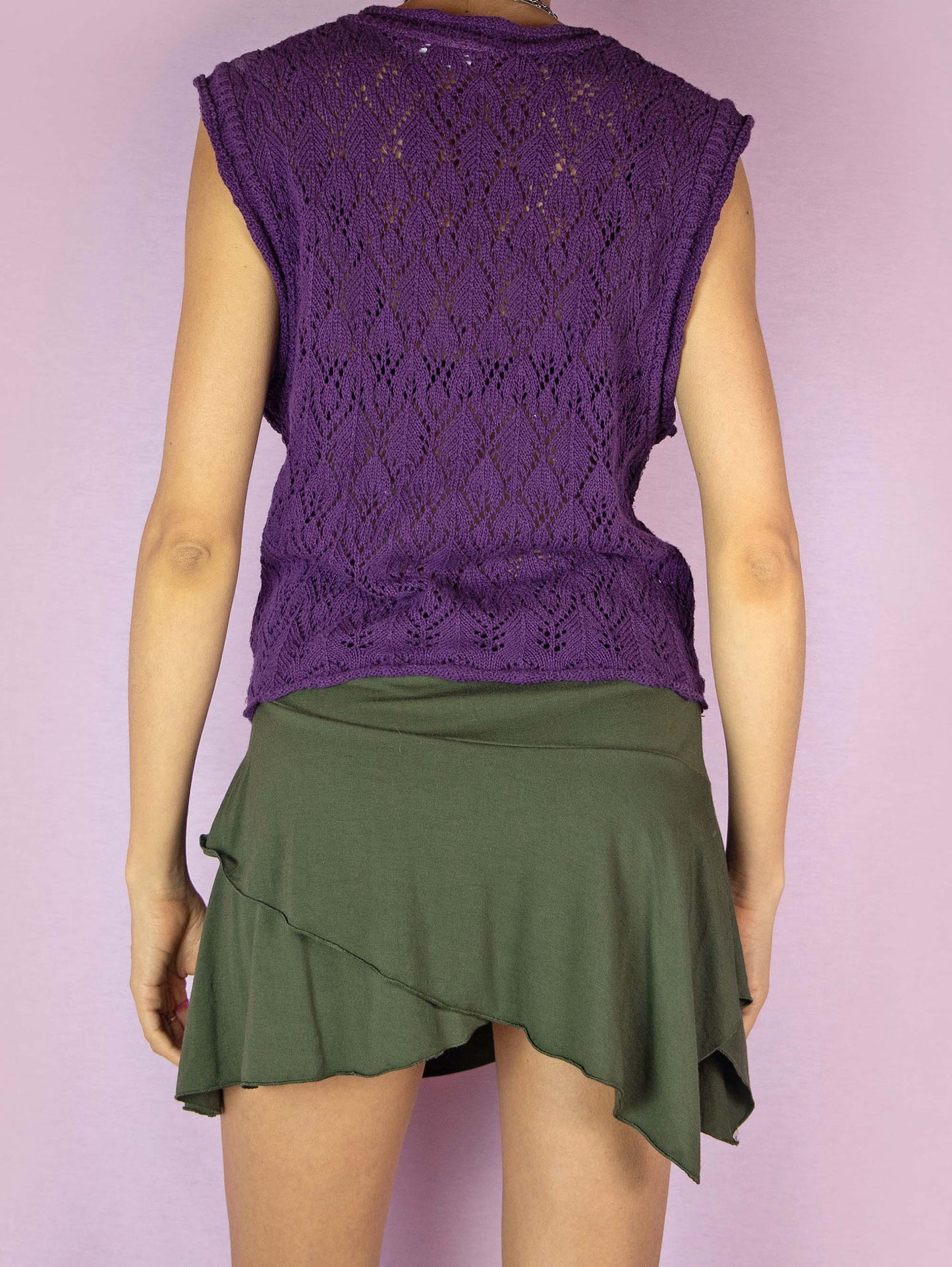 Y2K Knit Tie Bolero Shrug - L