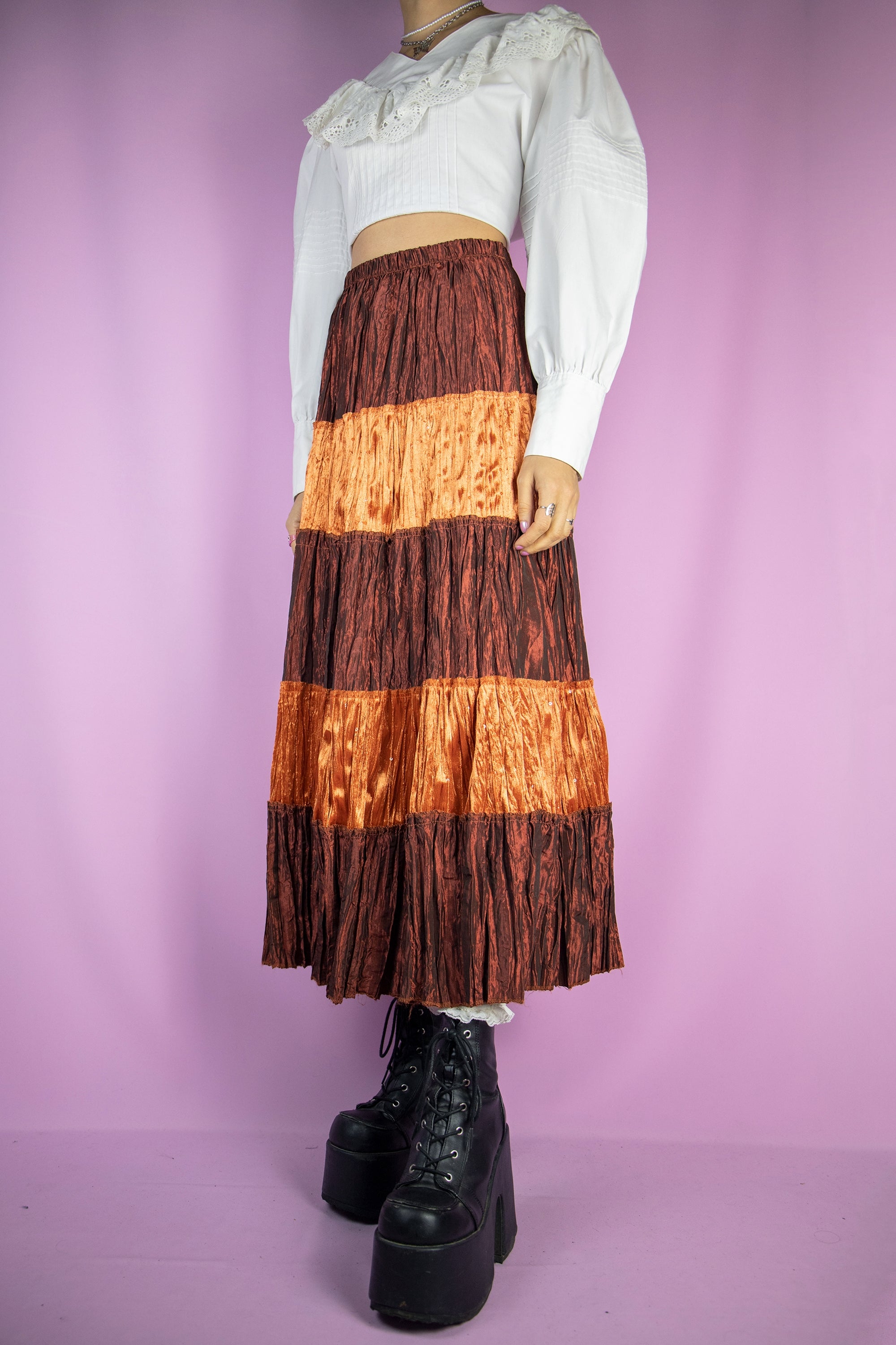 Boho maxi 2024 skirt 90s