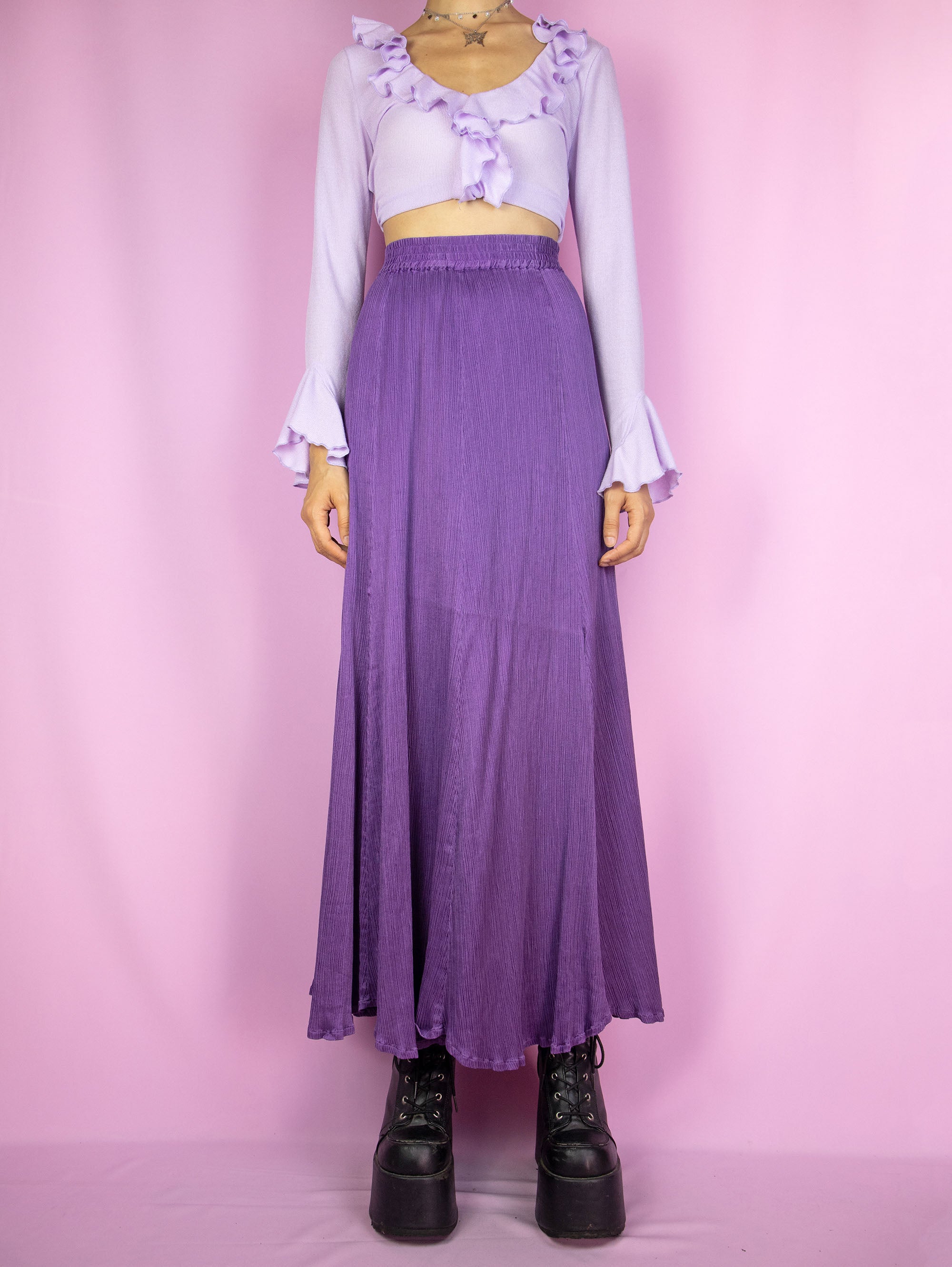 Pleated maxi 2025 skirt 90s