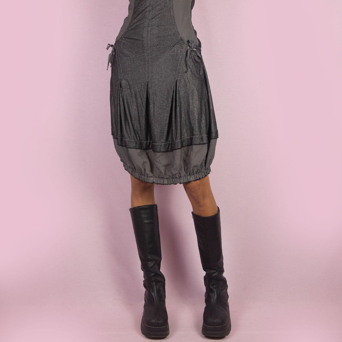 Vintage Y2K Gray Bubble Mini Dress - M