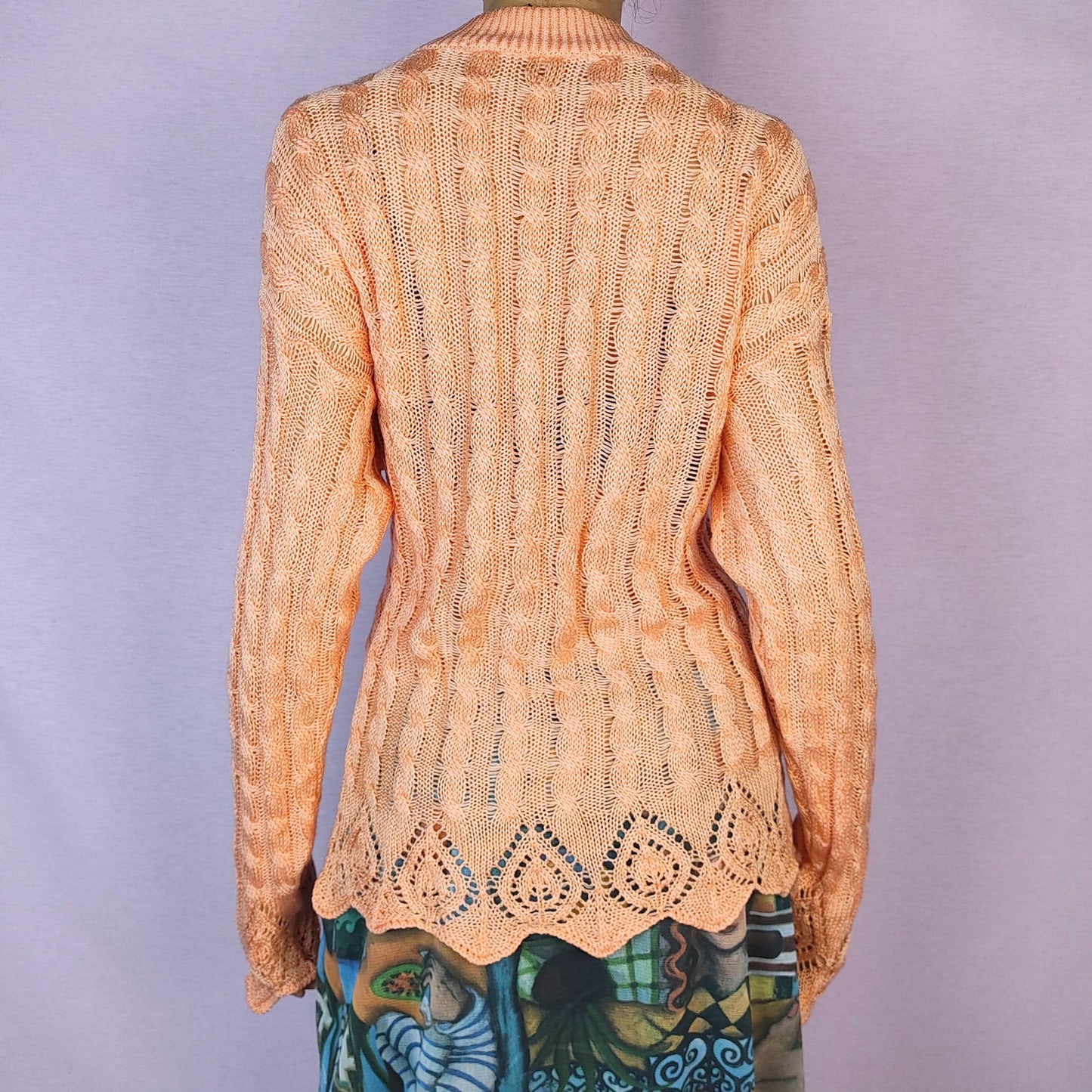 Vintage 90s Peach Knit Sweater – Size L